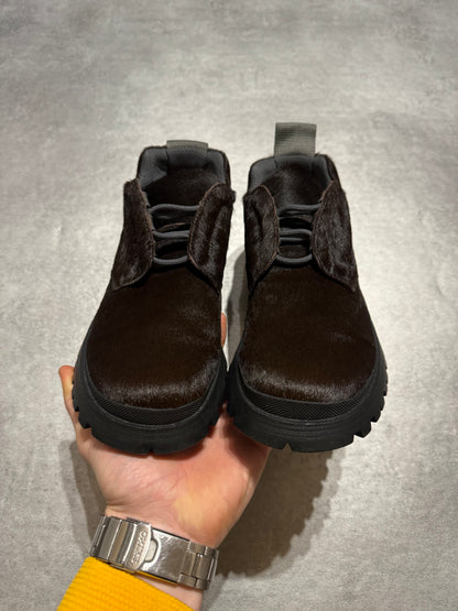 FW1999 Prada Fur Brown Leather Vibram Boots (39) - 7