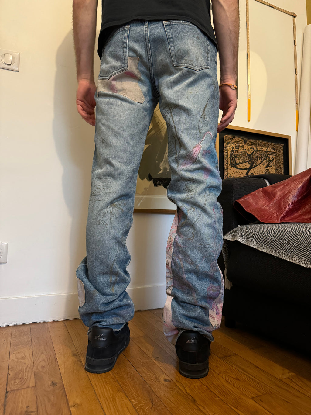 AW2002 Roberto Cavalli Leather & Denim Rebel Artistic Pants (M/L) - 4