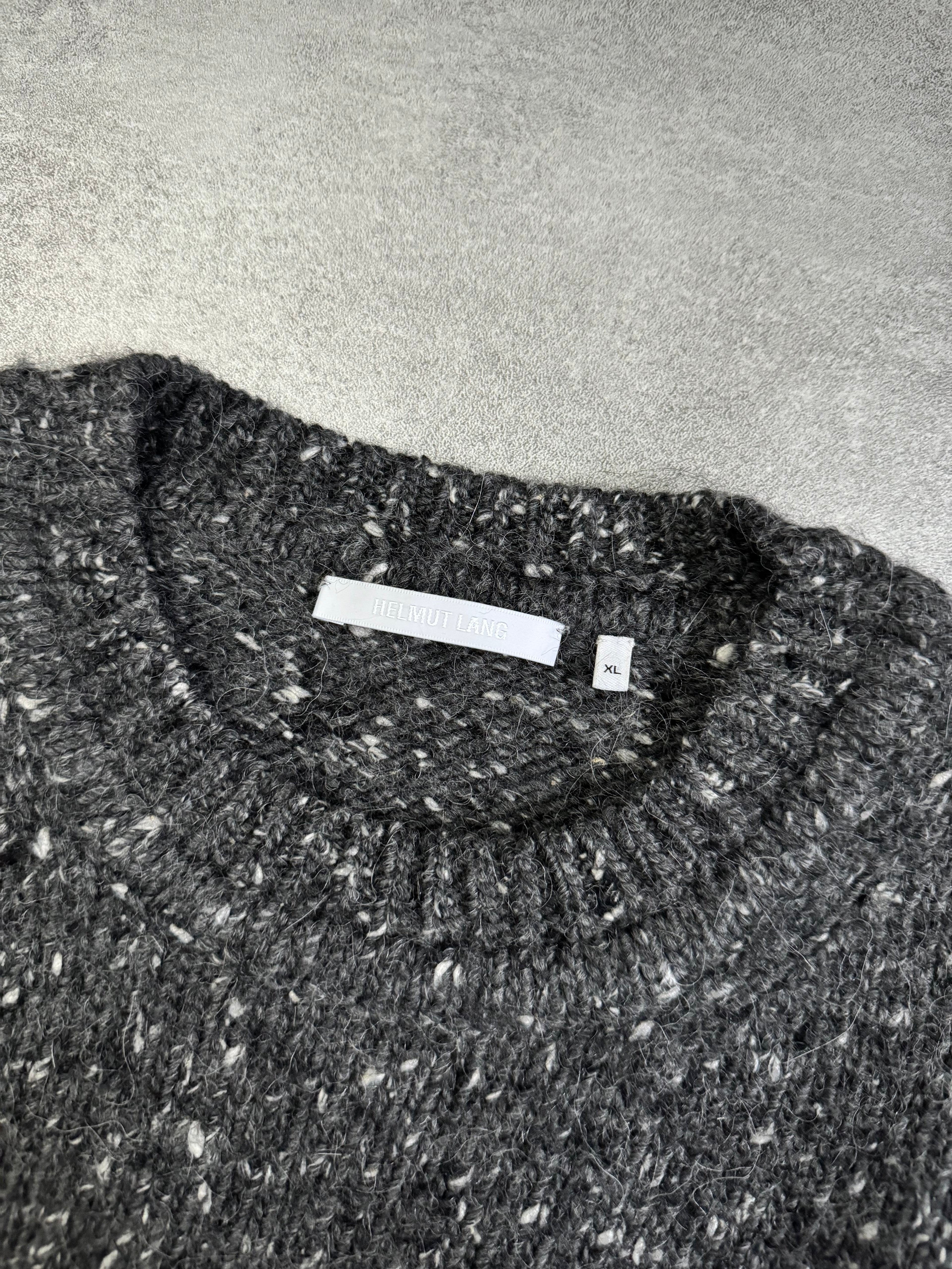 AW2018 Helmut Lang Grey Wool Knit Band Sweater (L/XL) - 8