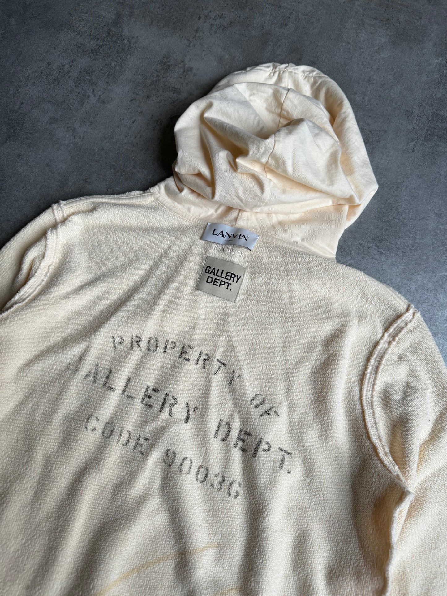 Gallery Dept x Lanvin Beige Logo Hoodie (XS) - 4