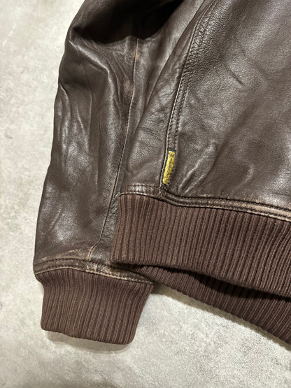 AW2007 Armani Brown Utility Leather Jacket  (M) - 4