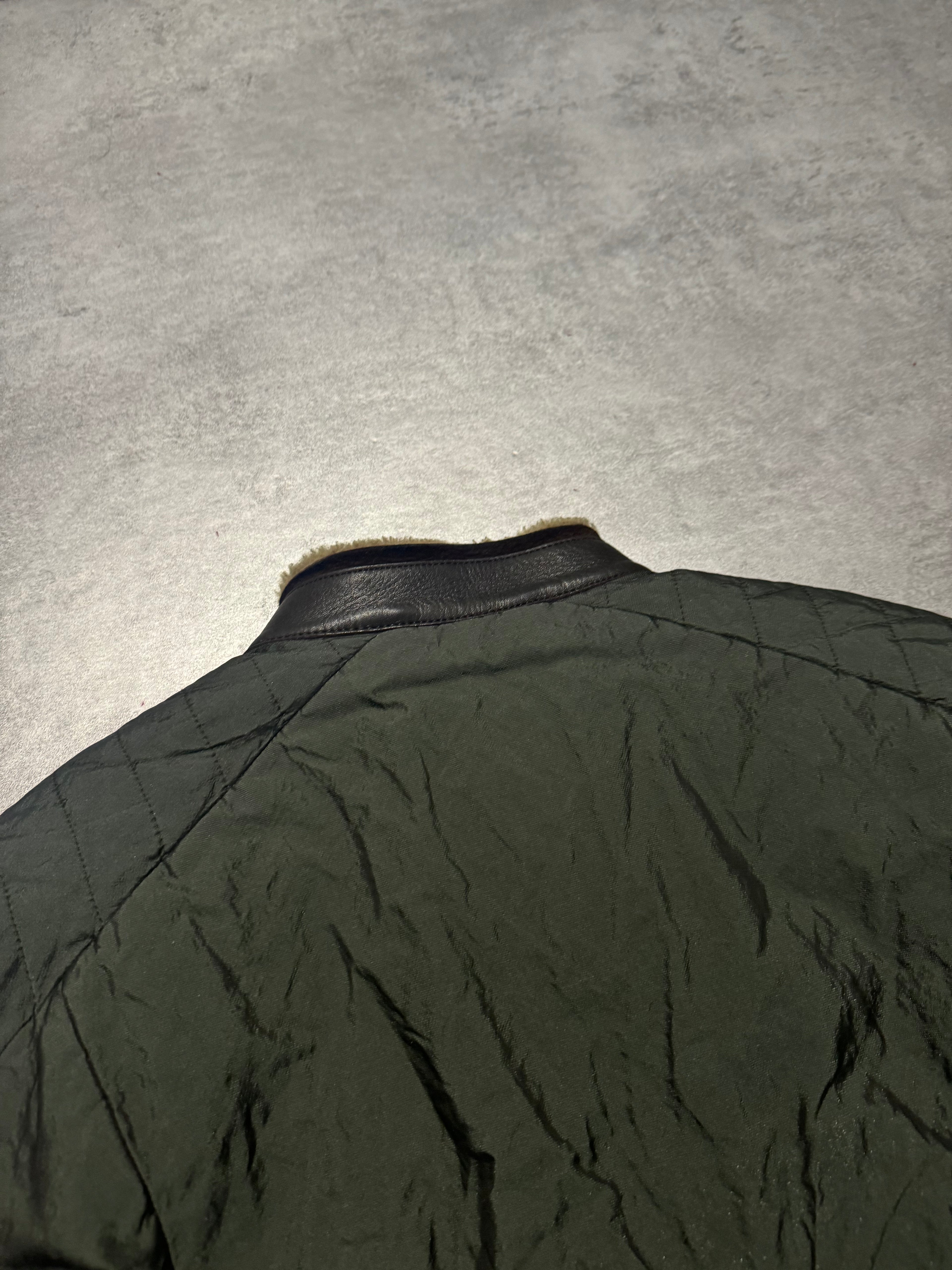 2000s Prada Green Nylon Linea Rossa Biker Jacket (M/L) - 8