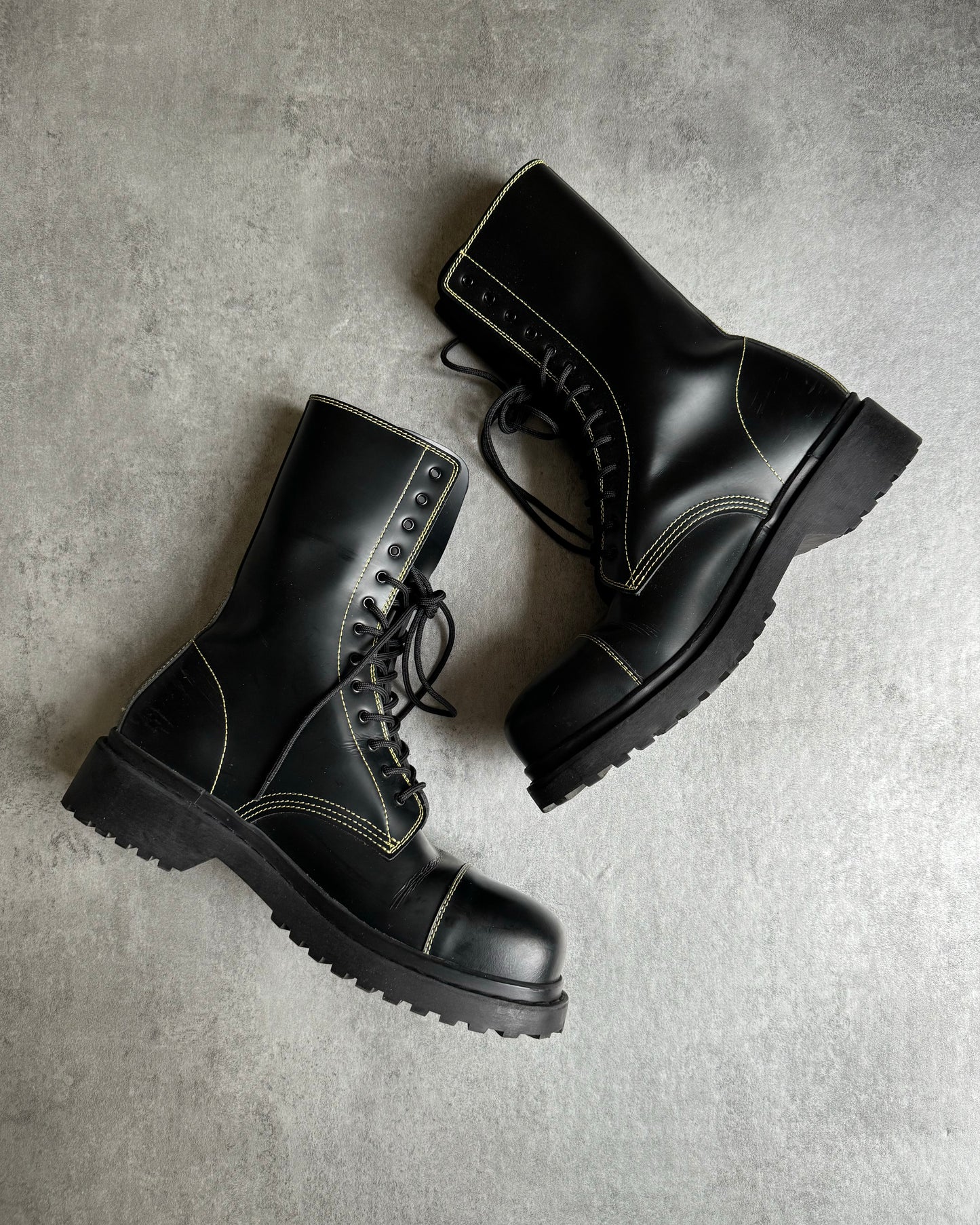 Balenciaga Amphibia Black Hummer Leather Strike Boots (43) - 7