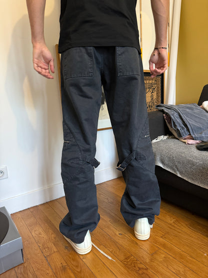 2000s Armani Bondage Cargo Black Strapped Pants (L) - 4