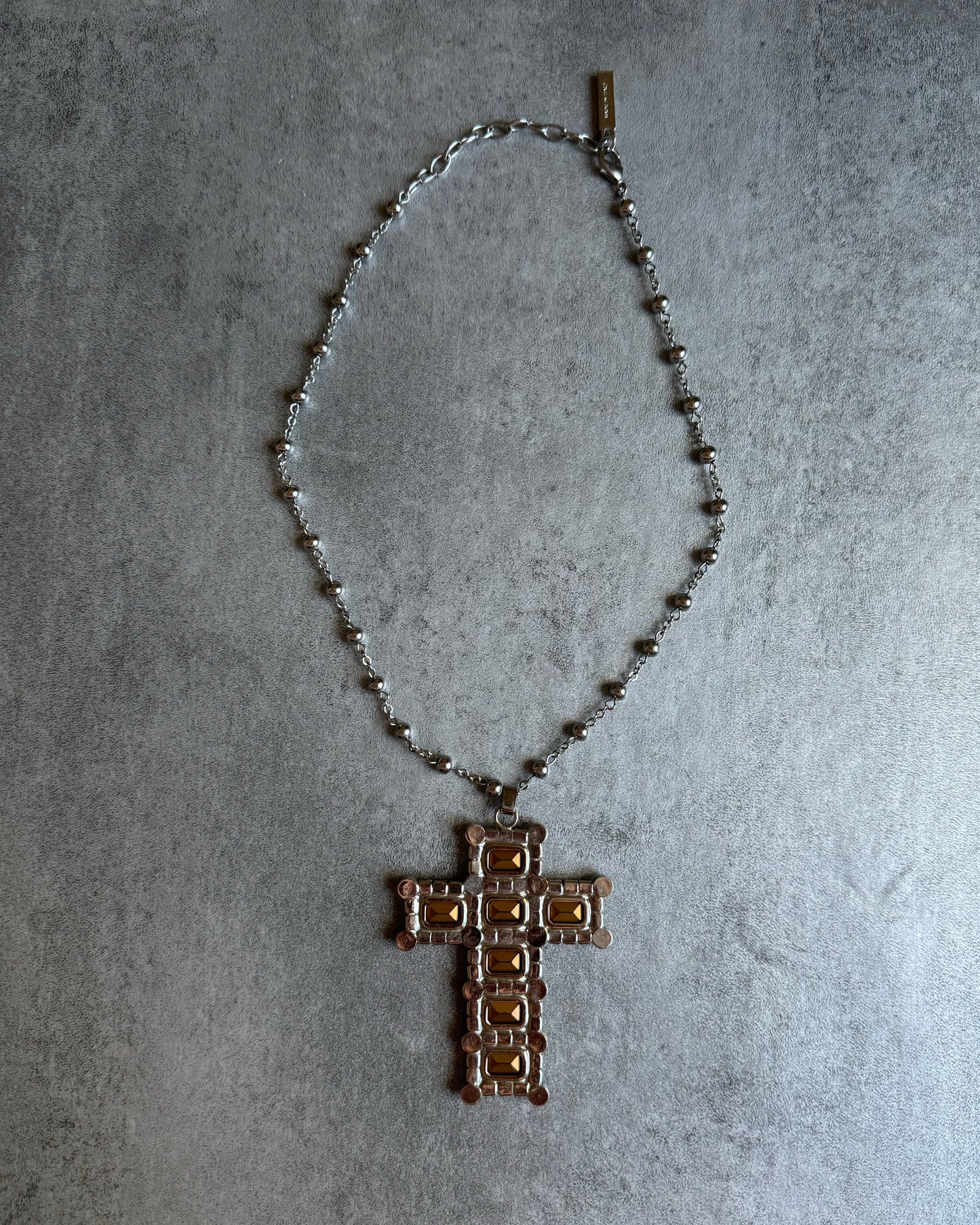 SS2012 Dolce & Gabbana Cristal Sliver Cross Necklace (OS) - 9