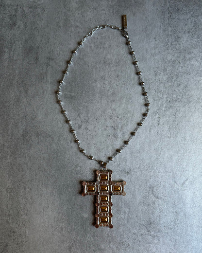 SS2012 Dolce & Gabbana Cristal Sliver Cross Necklace (OS) - 9