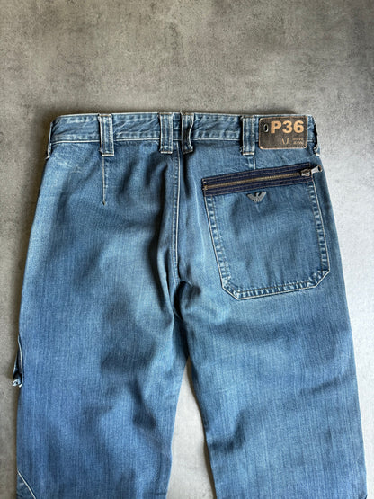 2000s Armani Bondage Cargo Denim Jeans (M) - 3