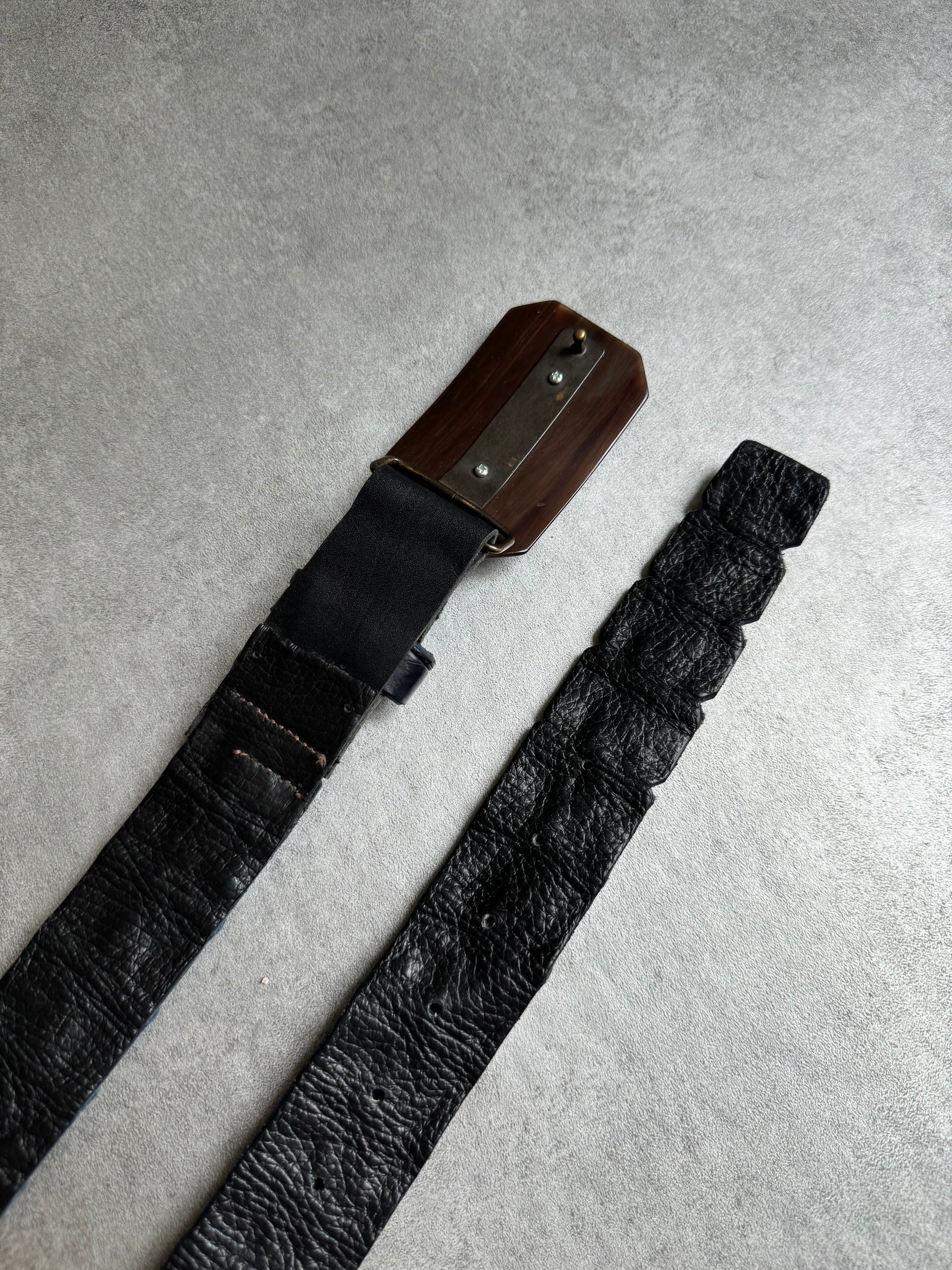 Scunzani Artisanal Navy Crocodile Leather Belt (OS) - 7