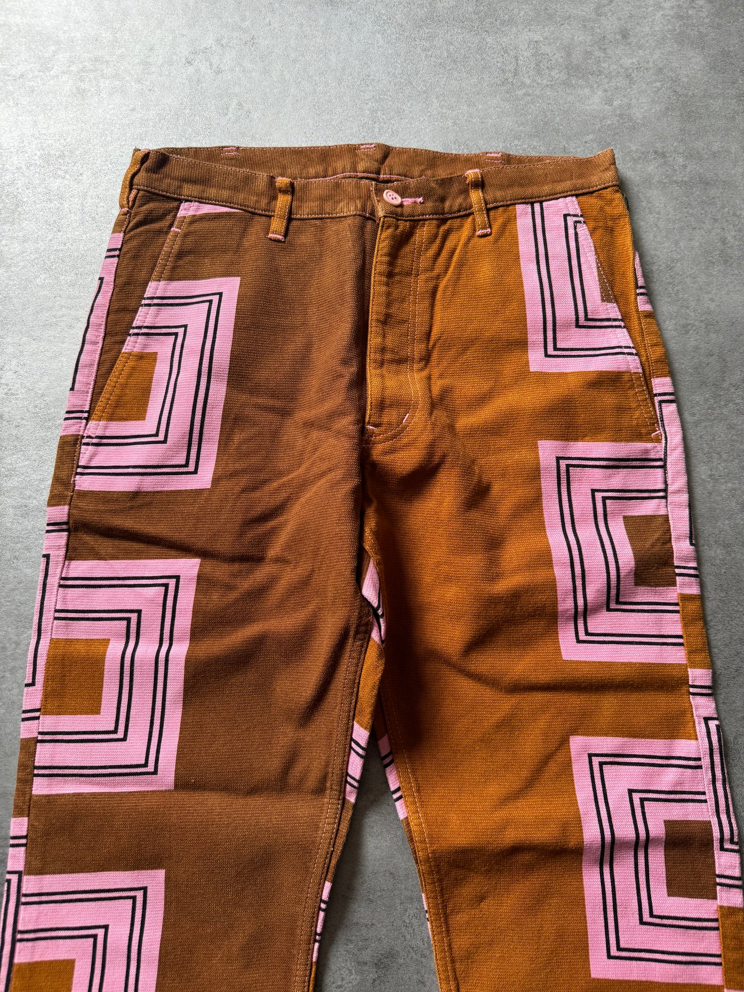 AW2004 Comme des Garçons Homme Plus Pink Geometrical Camel Pants  (S) - 5