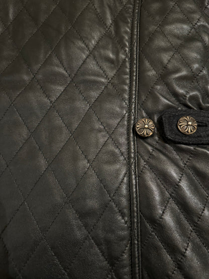 Chrome Hearts Quilted Leather Waistcoat Vest (S/M) - 12