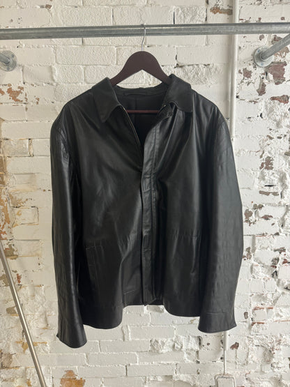 AW1998 Prada Black Minimalist Pure Leather Jacket (M/L) - 5