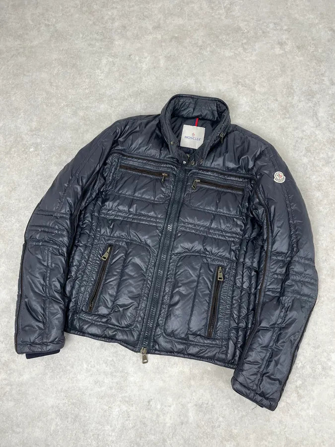 2000s Moncler Navy Biker Classy Puffer Jacket RiHOmCn 4