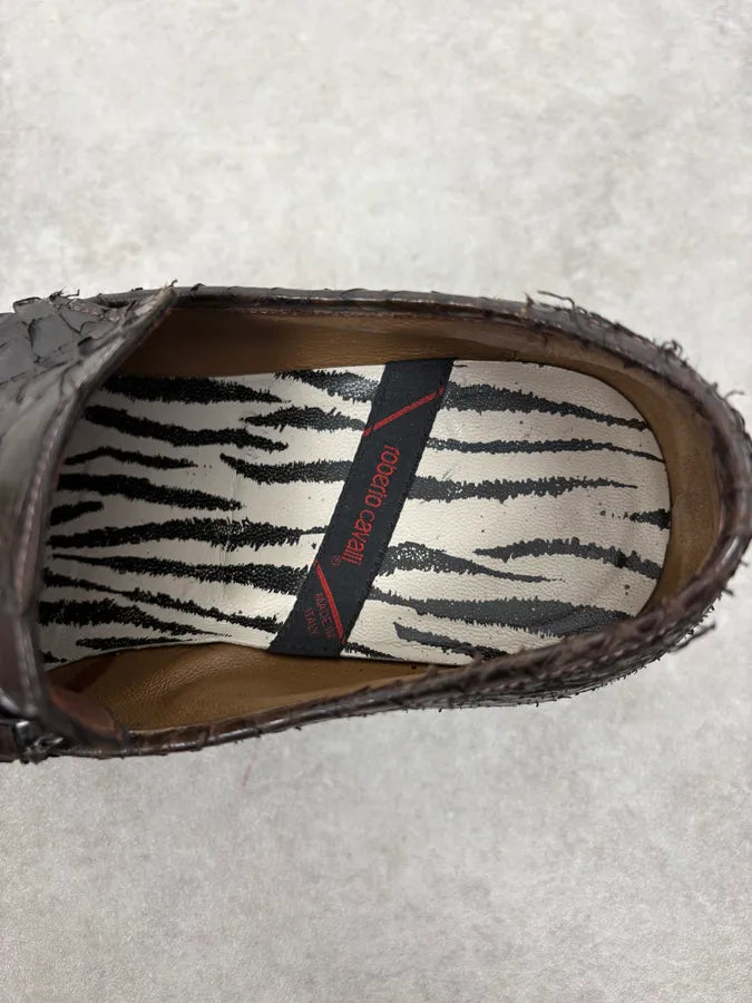 2000s Roberto Cavalli Dark Brown Python Leather Mules qEwUkqw 8