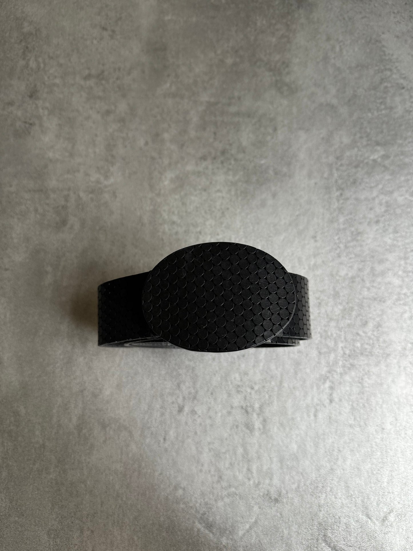 Maison Martin Margiela Bubble Hive Effect Black Leather Belt (OS) - 5