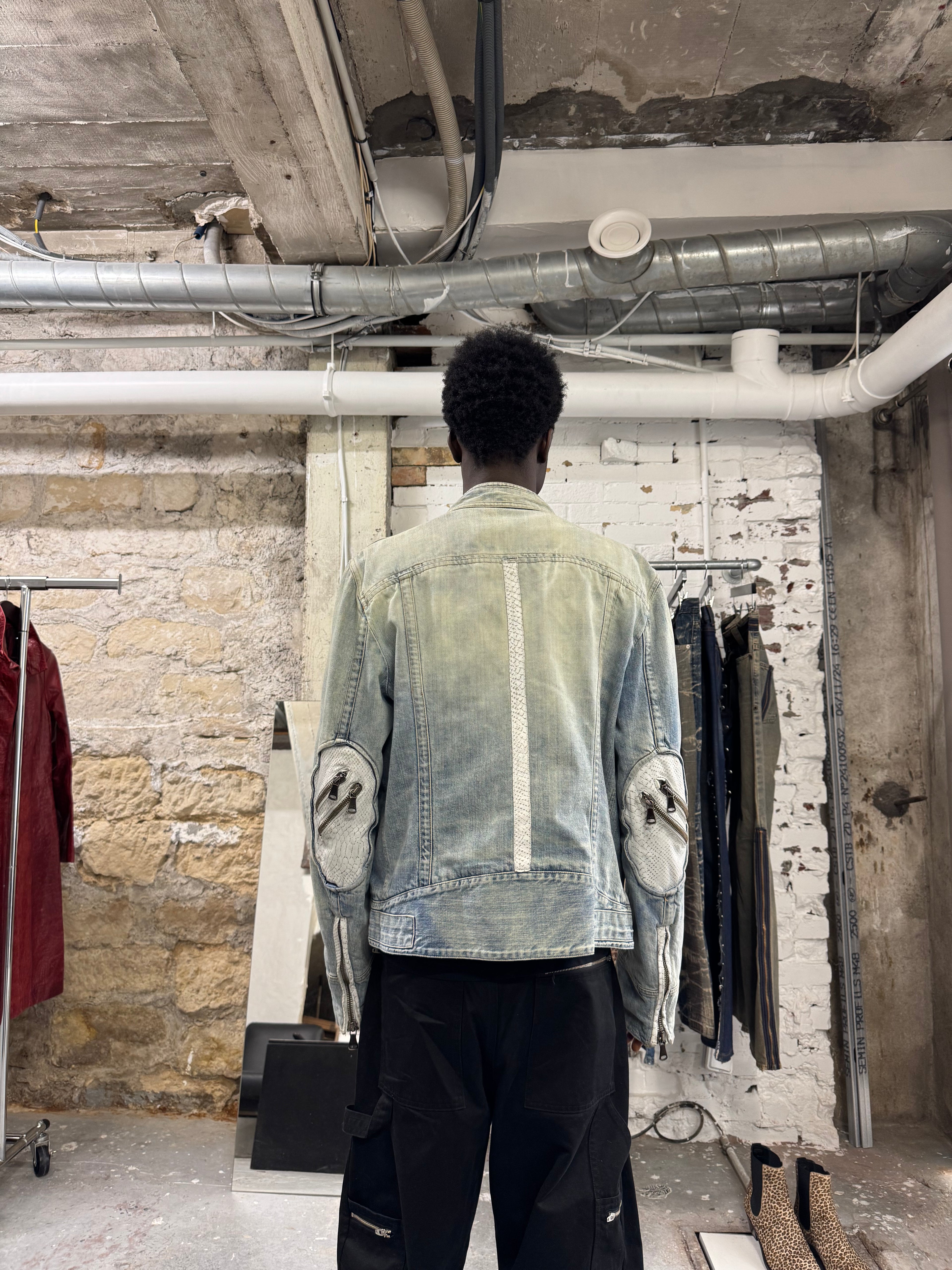 SS2005 Dolce & Gabbana Apocalyptic Biker Denim Jacket (M/L) - 13