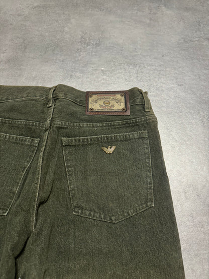 1990s Armani Faded Green Denim Cozy Pants (M/L) - 5