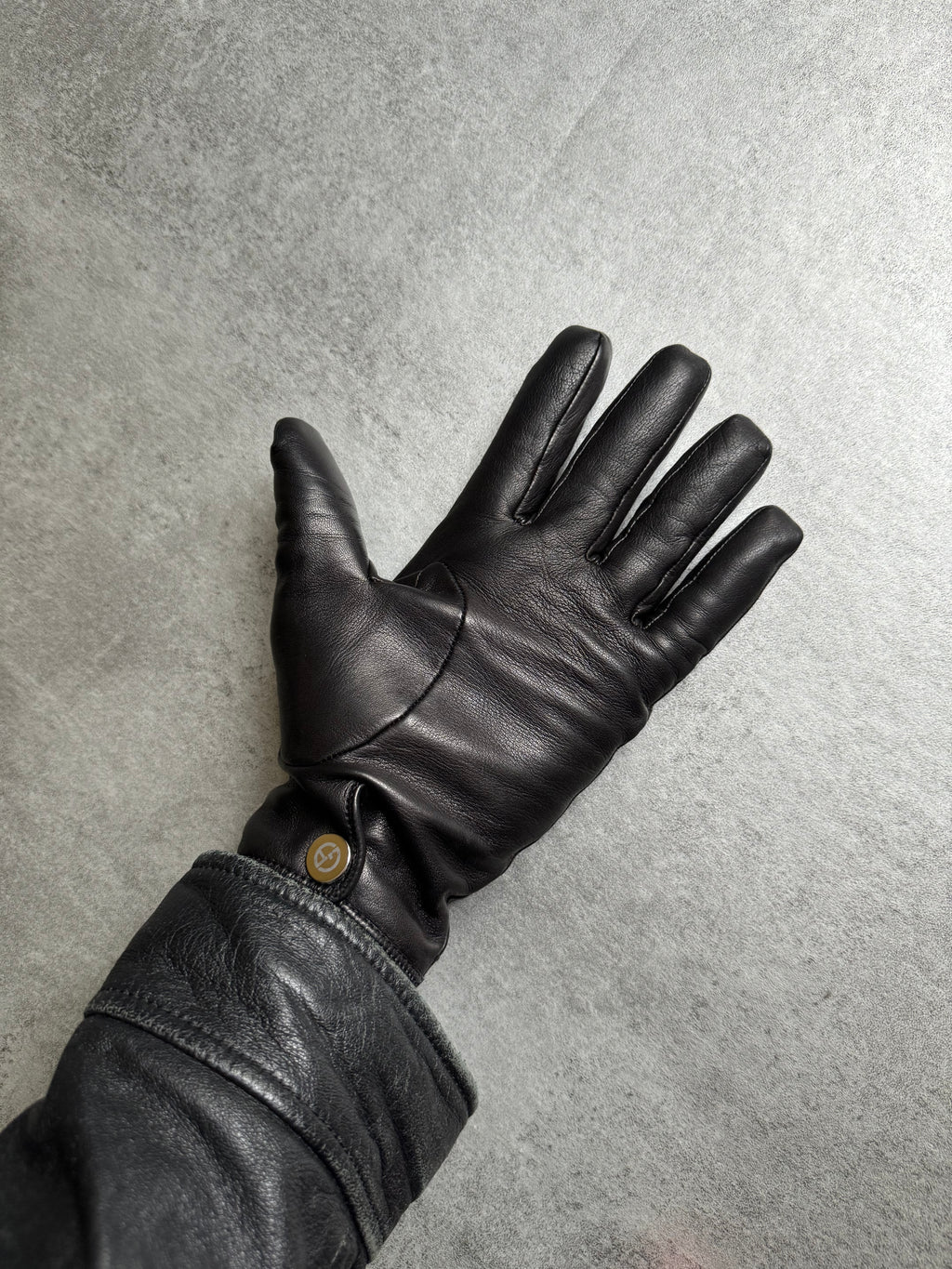 Giorgio Armani Black Leather Gloves (OS) - 5