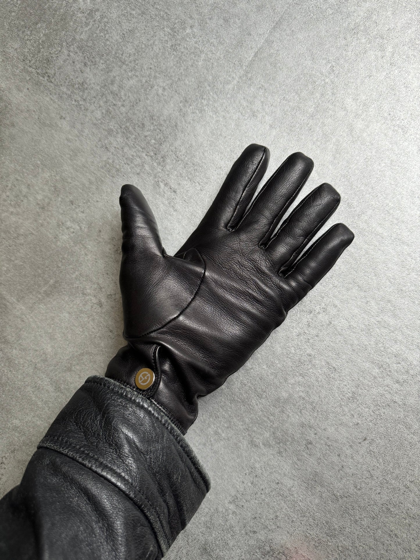 Giorgio Armani Black Leather Gloves (OS) - 5