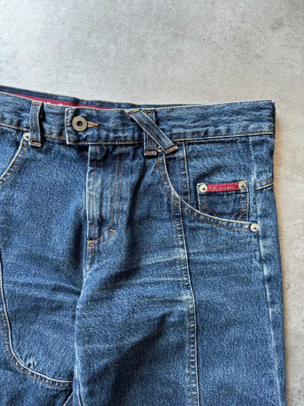 AW2003 Dolce & Gabbana Flared Trompe L'oeil Jeans (S) - 8