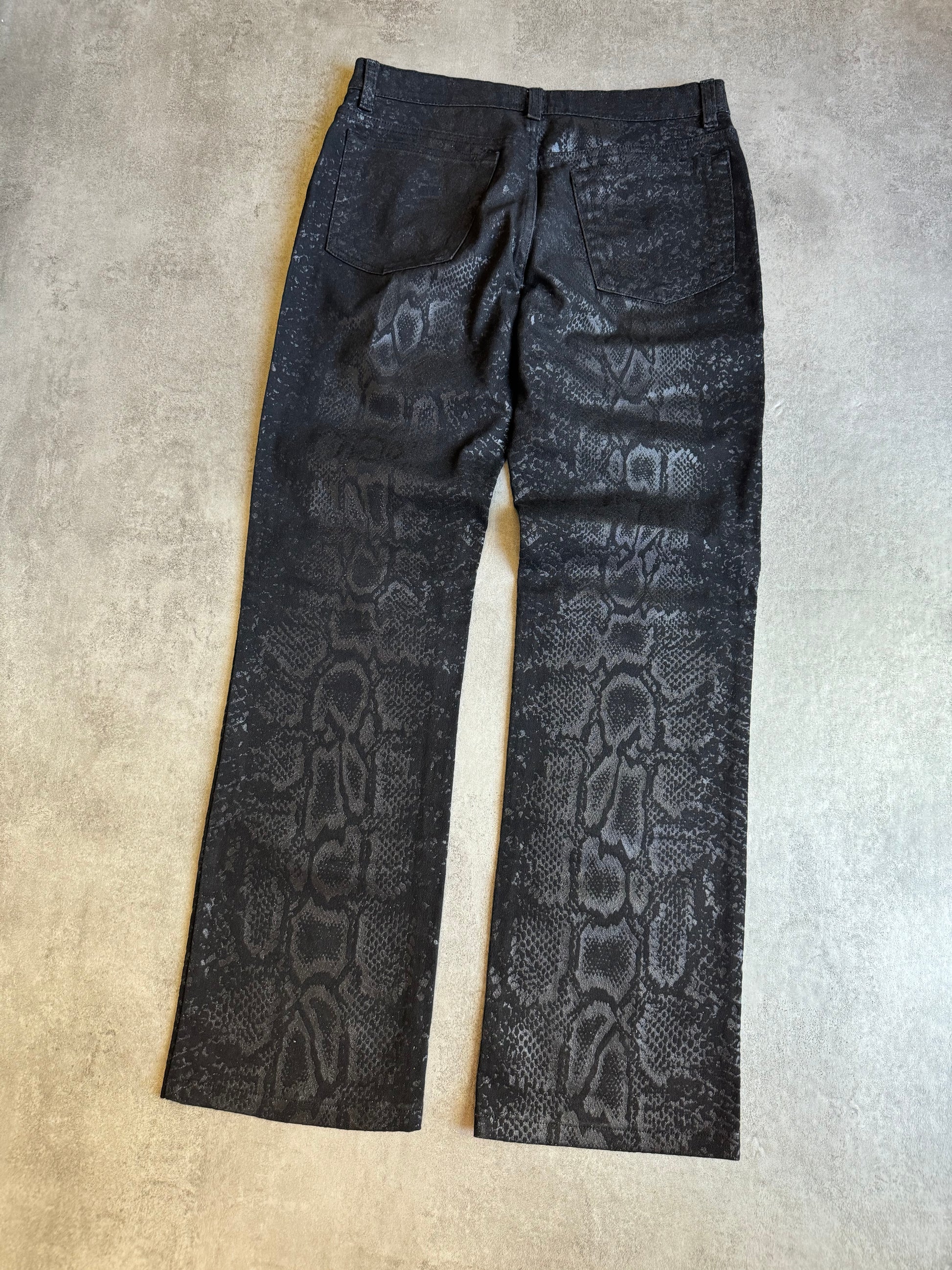 AW1999 Roberto Cavalli Black Serpent Python Pants (S) - 2