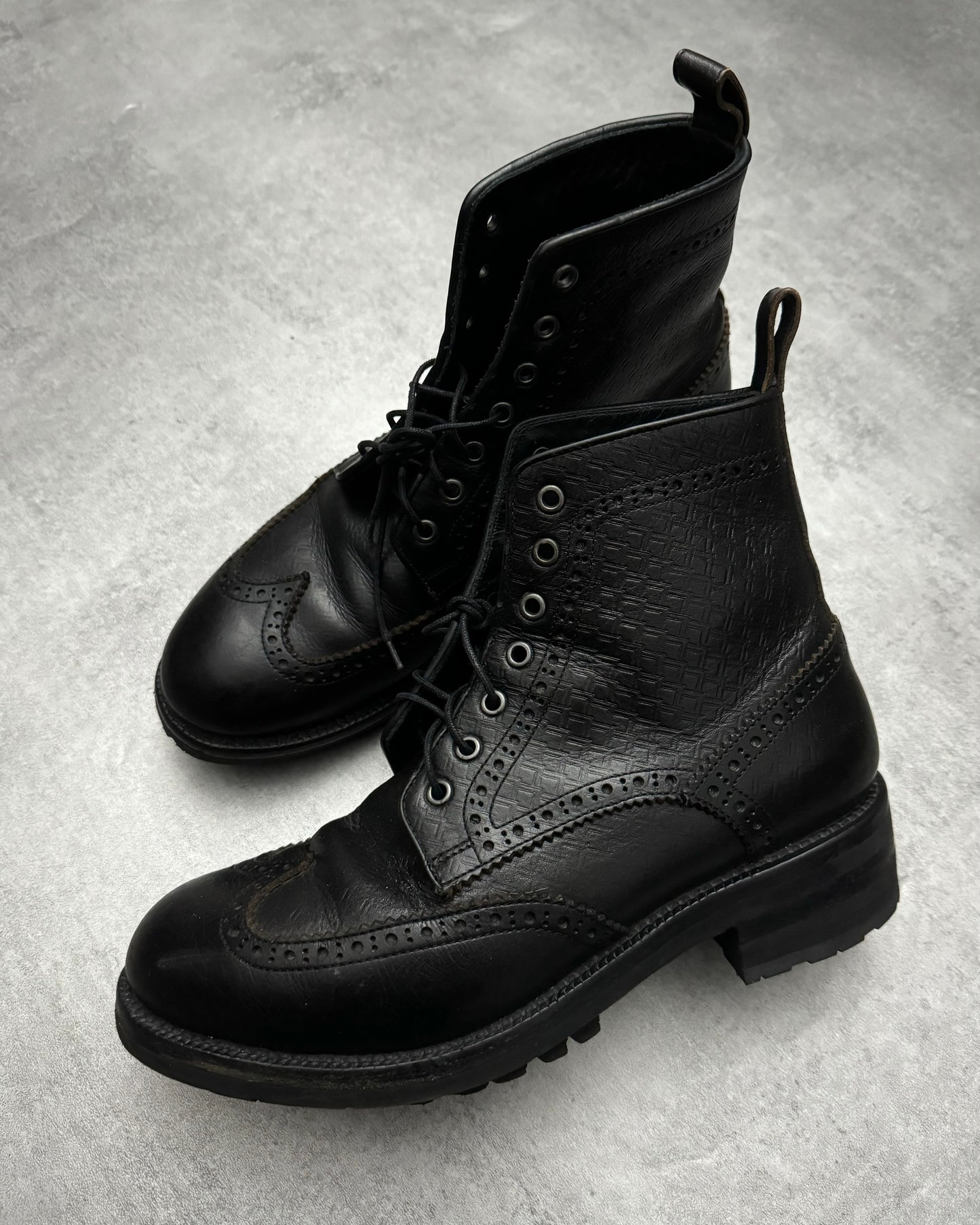 2000s Dsquared2 Black Leather Canadian Sophisticated Boots (41) - 2