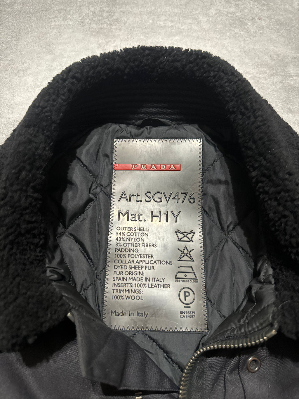 2000s Prada Black Aviator Cozy Bomber Jacket (L) - 12