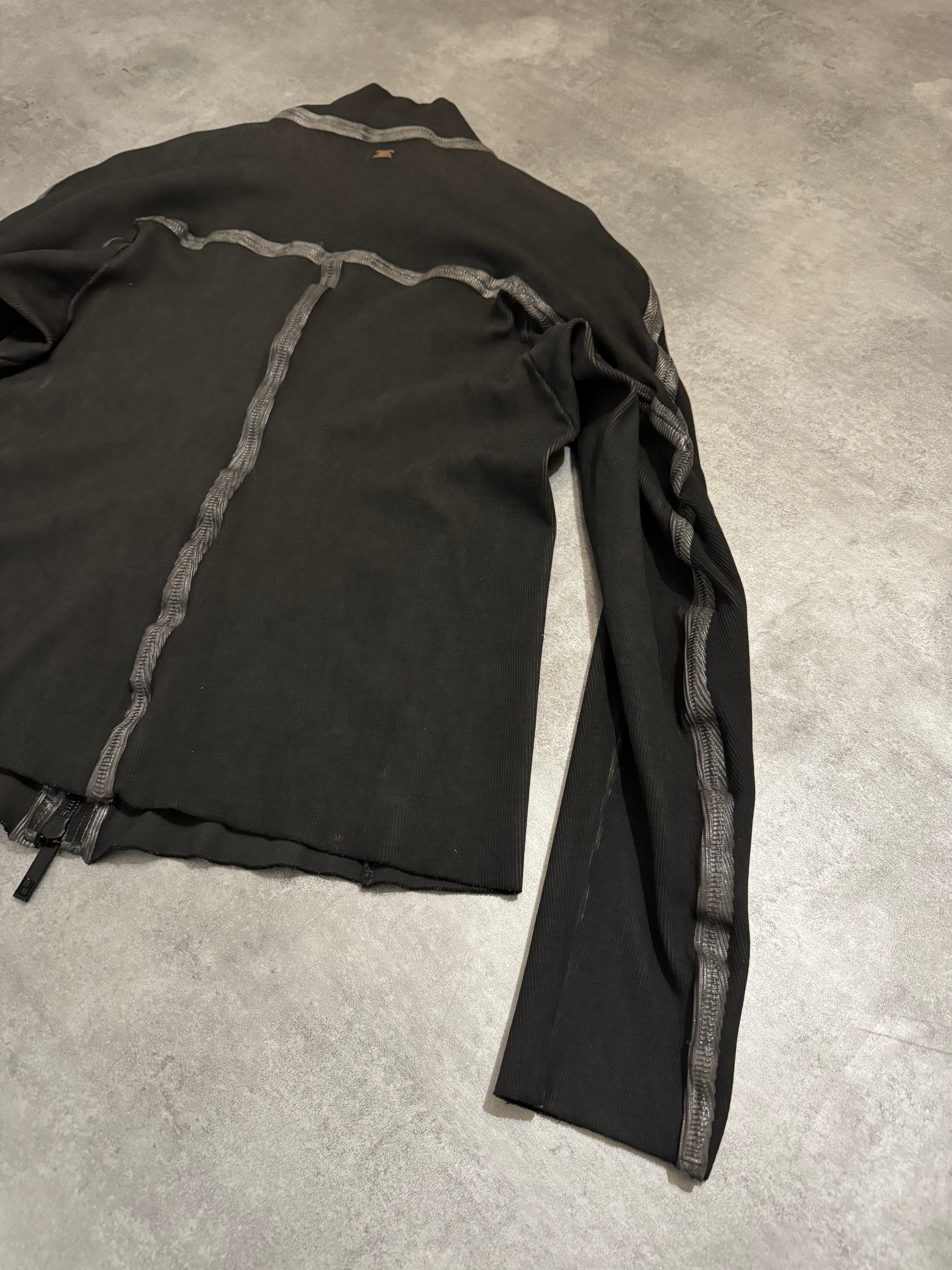 Isaac Sellam Humanoid Bande-Rib-Plomb Brut Zip-up Sweater (L/XL) - 7