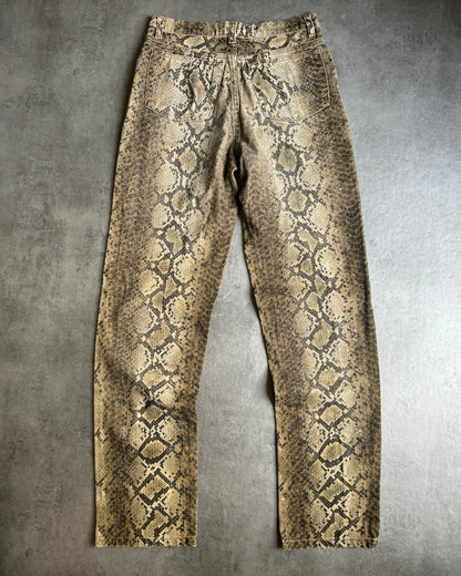 AW1999 Roberto Cavalli Snake Python Effect Gold Legend Pants (S) - 2