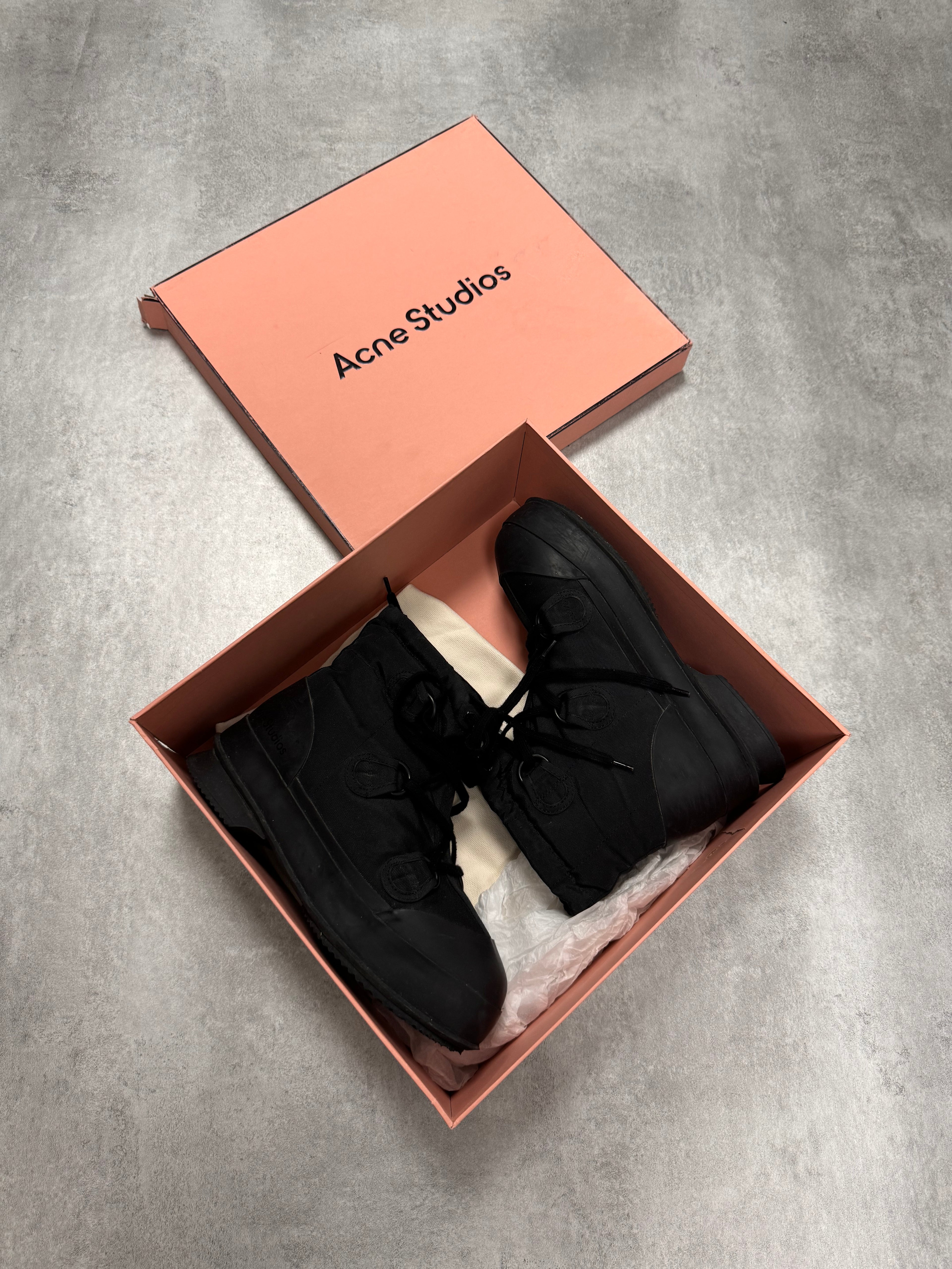Acne Studios Chunky Lace Up Black Boots