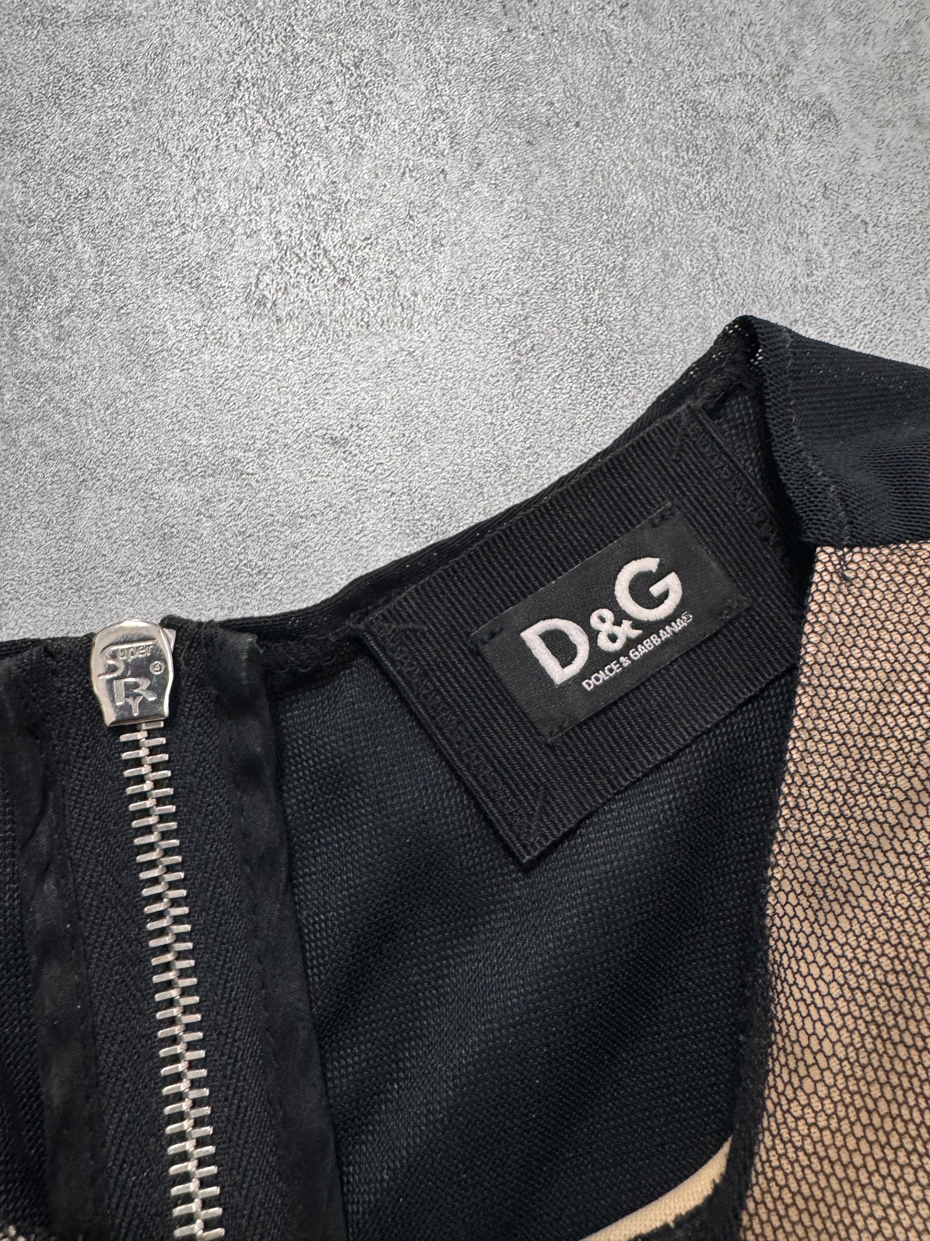Dolce & Gabbana Black Sun Mesh Sleeveless Top