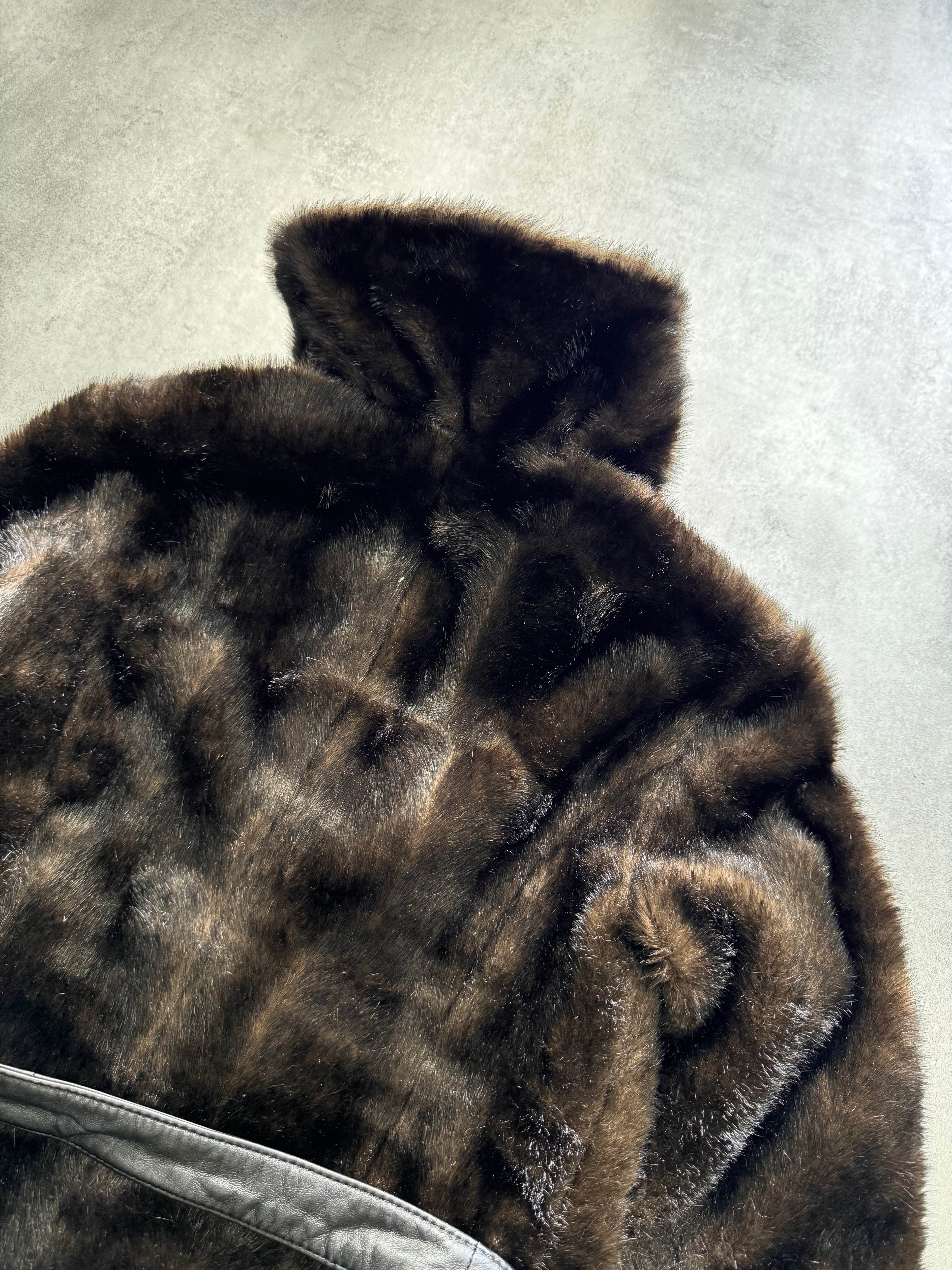 FW2011 Emporio Armani Faux-Fur Belted Long Coat