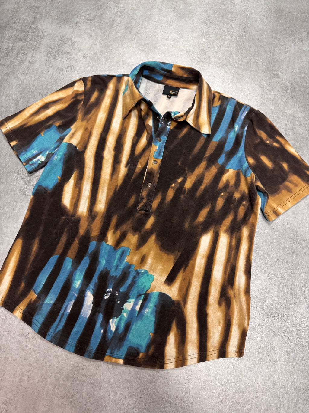 SS2002 Just Cavalli Psychedelic Hallucination Blue Flowers Shirt