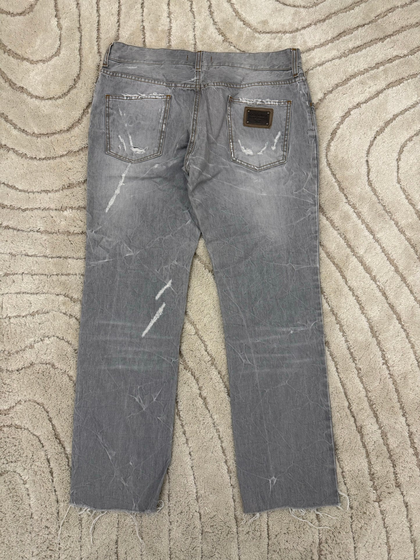 Dolce & Gabbana Distressed Grey Denim Jeans (M/L)