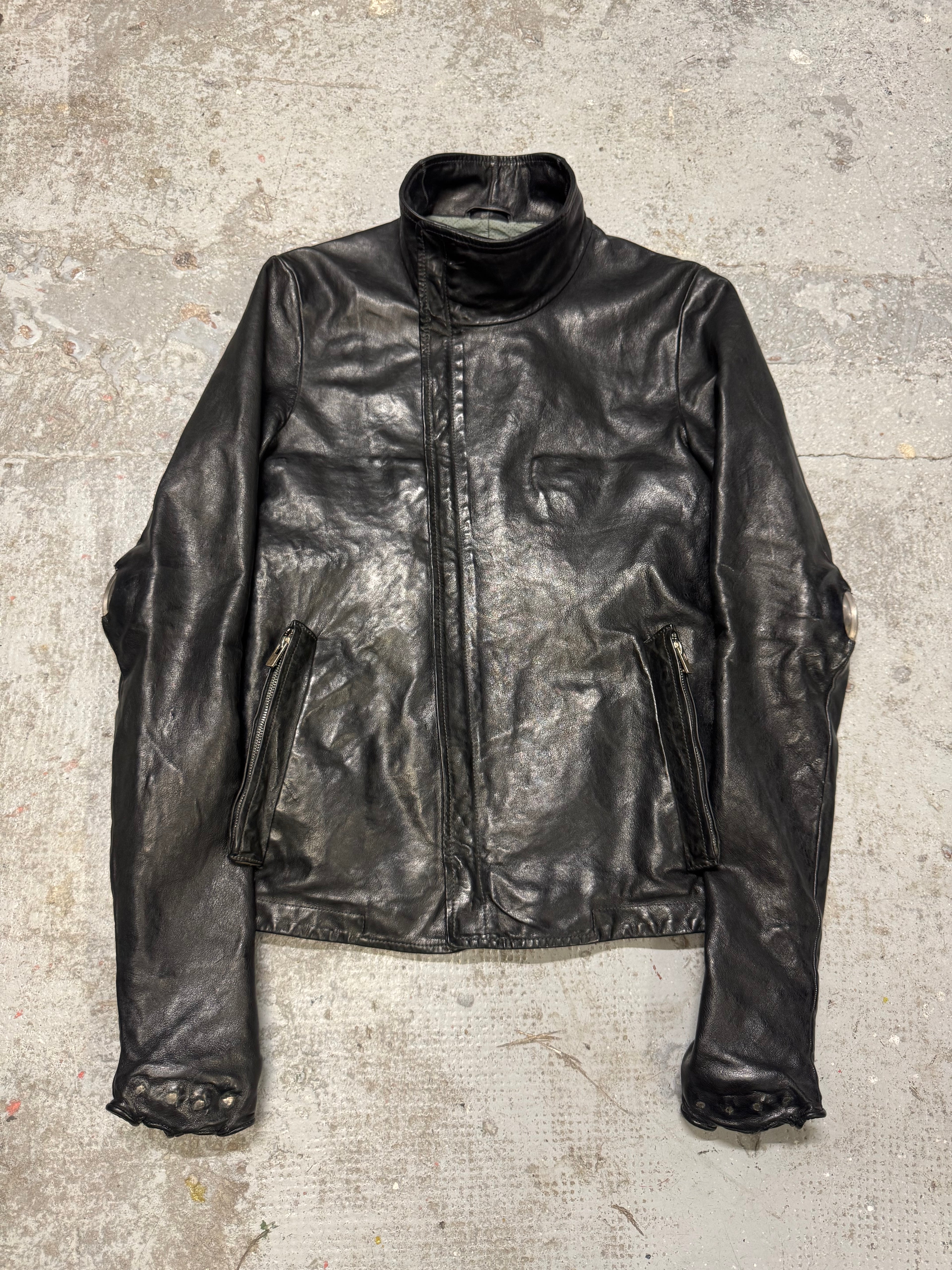 Carol Christian Poell Gloved Prosthetic Elbow Black Leather Jacket