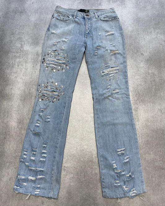Just Cavalli Embelished Crystal Denim Jeans (XS)