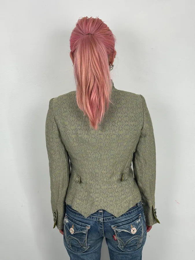 2000s Armani Collezioni Sage Green Double-Breasted Jacket xhziKCK 1