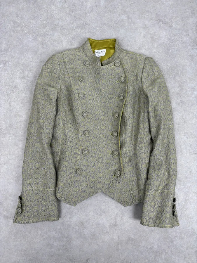 2000s Armani Collezioni Sage Green Double-Breasted Jacket xhziKCK 2