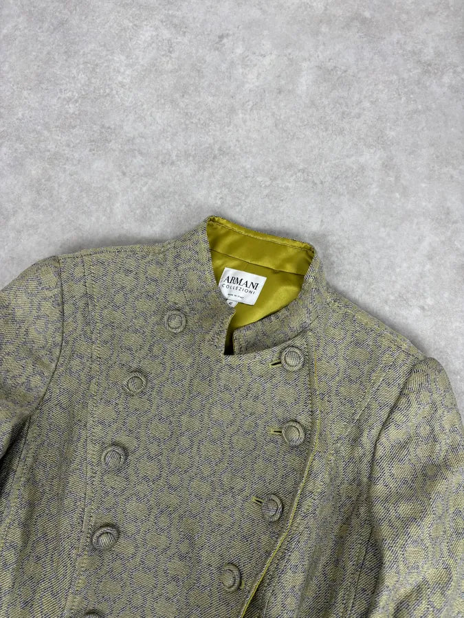 2000s Armani Collezioni Sage Green Double-Breasted Jacket xhziKCK 4