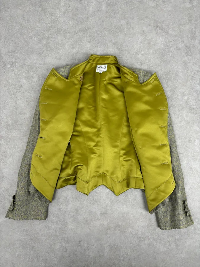2000s Armani Collezioni Sage Green Double-Breasted Jacket xhziKCK 6