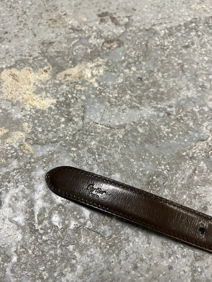 90s Cartier Panther Circular Metal Buck Black Belt (OS) BqKTBBi 2