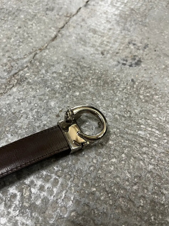 90s Cartier Panther Circular Metal Buck Black Belt (OS) BqKTBBi 3