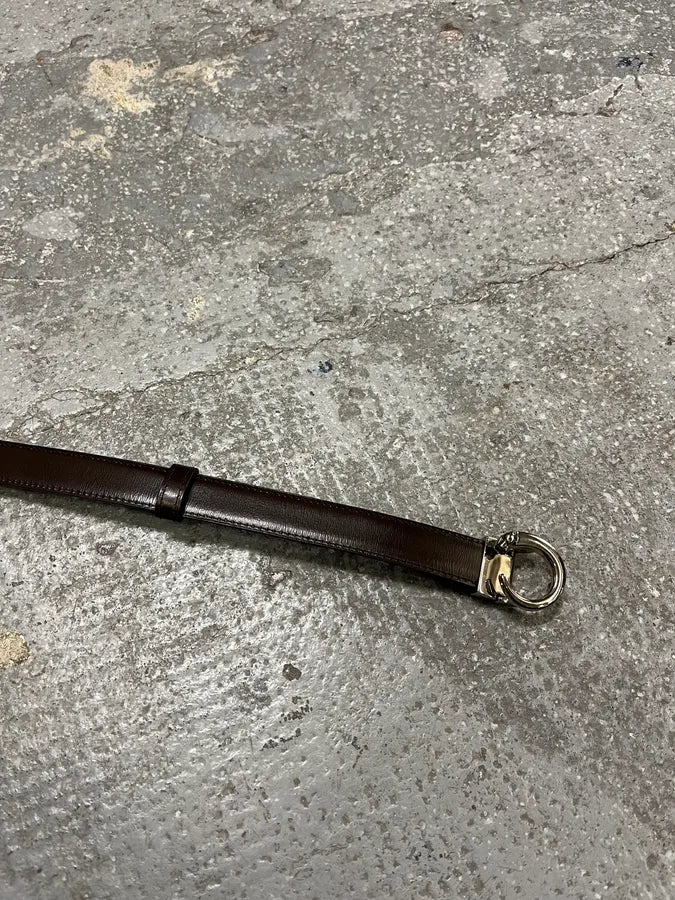 90s Cartier Panther Circular Metal Buck Black Belt (OS) BqKTBBi 5