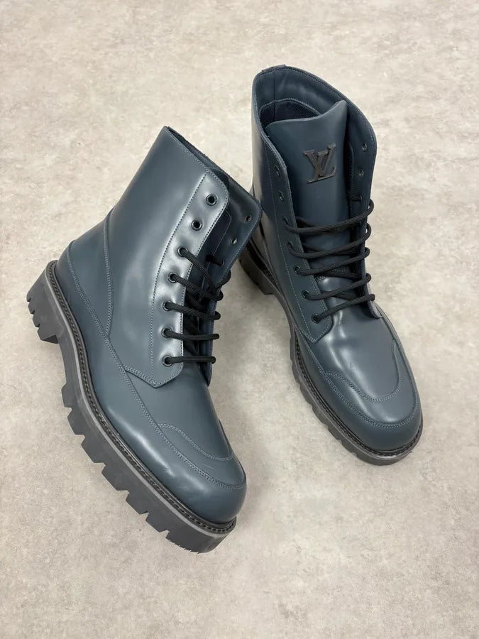 Louis Vuitton Night Blue Sample Leather Boots by Virgil Abloh rEJfZax 4