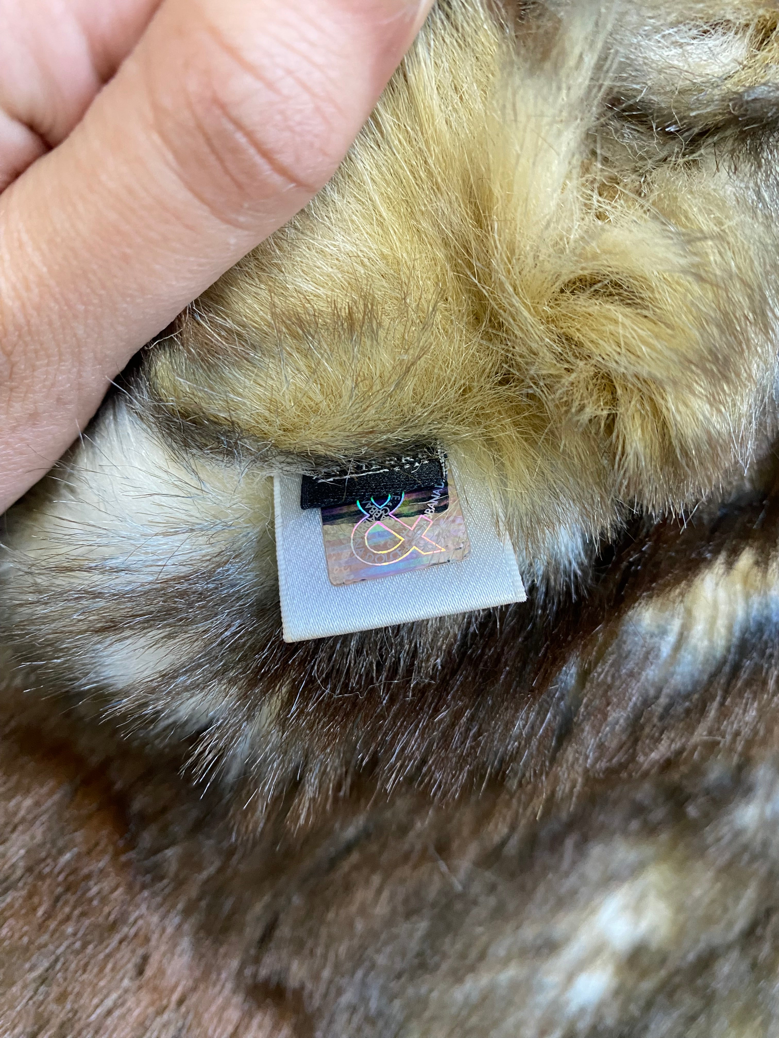 FW2001 Dolce & Gabbana Fur Striped Corduroy Jacket (S/M)