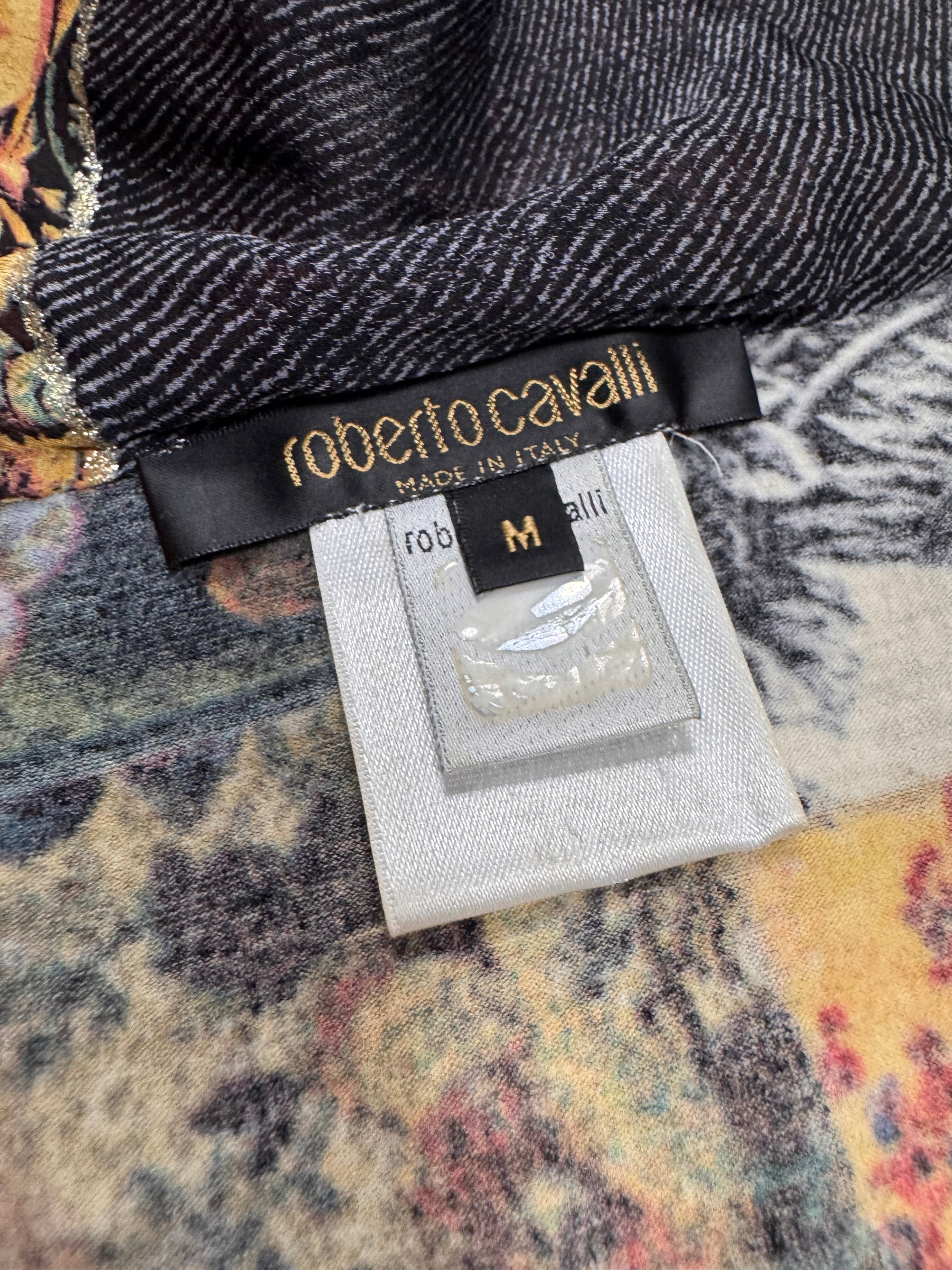 Roberto Cavalli Multi Colorful Print Scarf Top