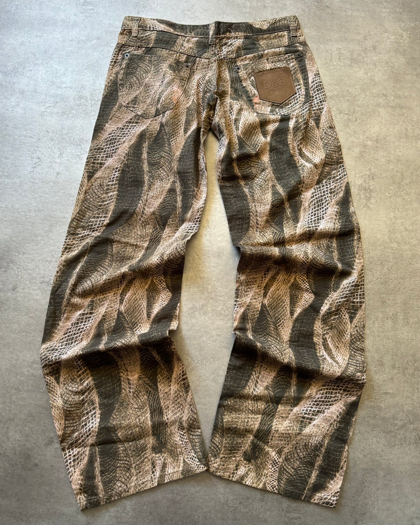 2000s Dolce & Gabbana Autumn Leaves Natural Pants (S) - 7