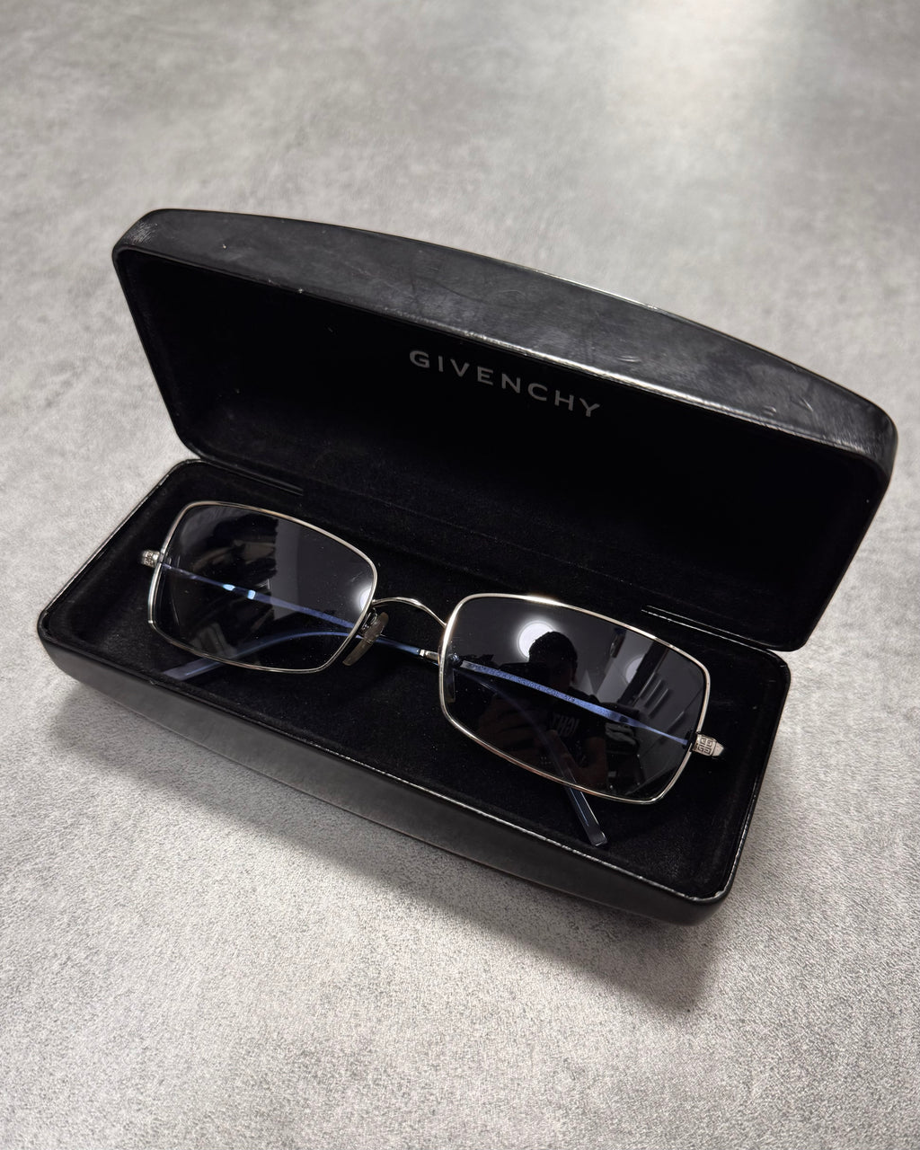 2000s Givenchy Soft Blue Rectangle Sunglasses