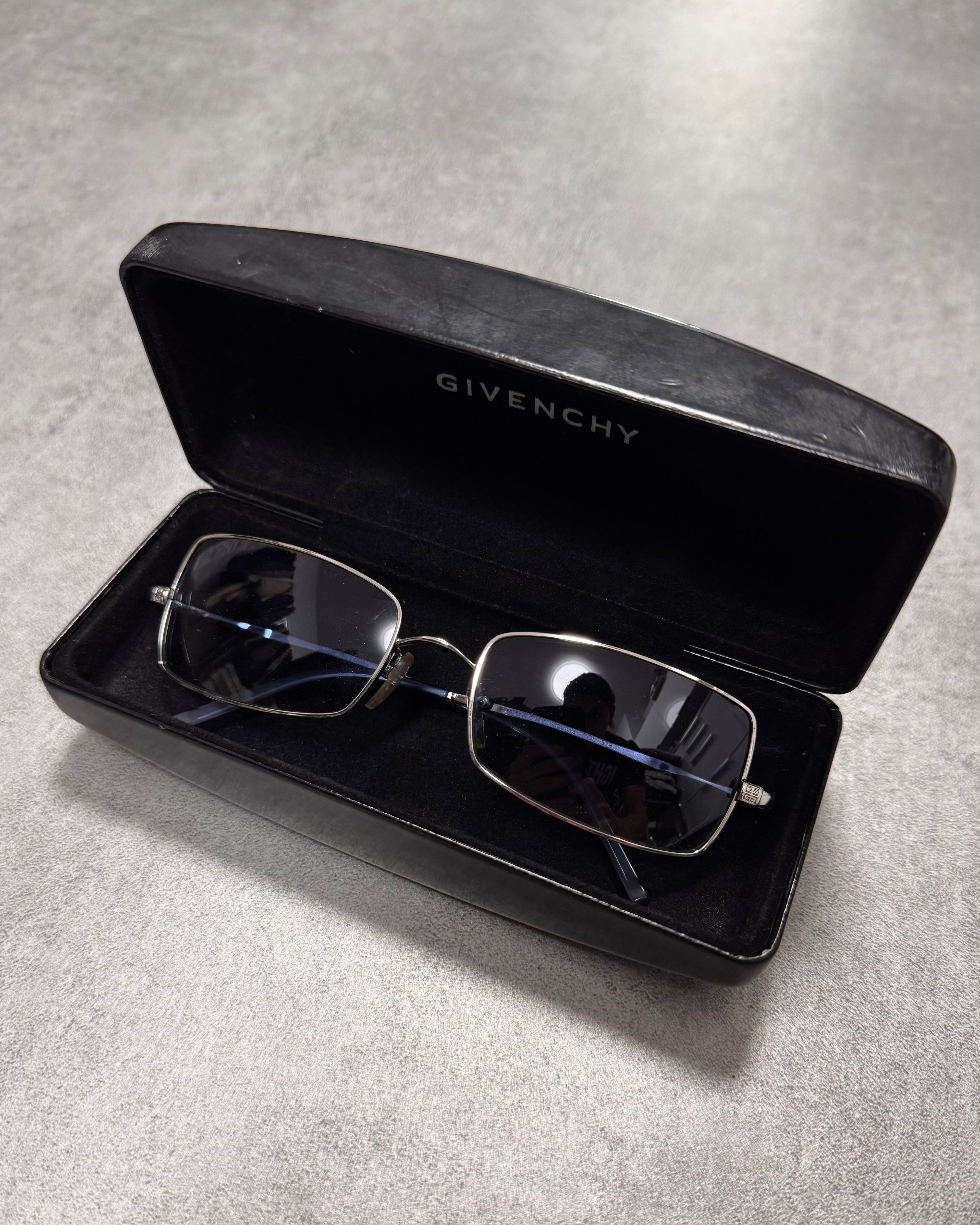 2000s Givenchy Soft Blue Rectangle Sunglasses