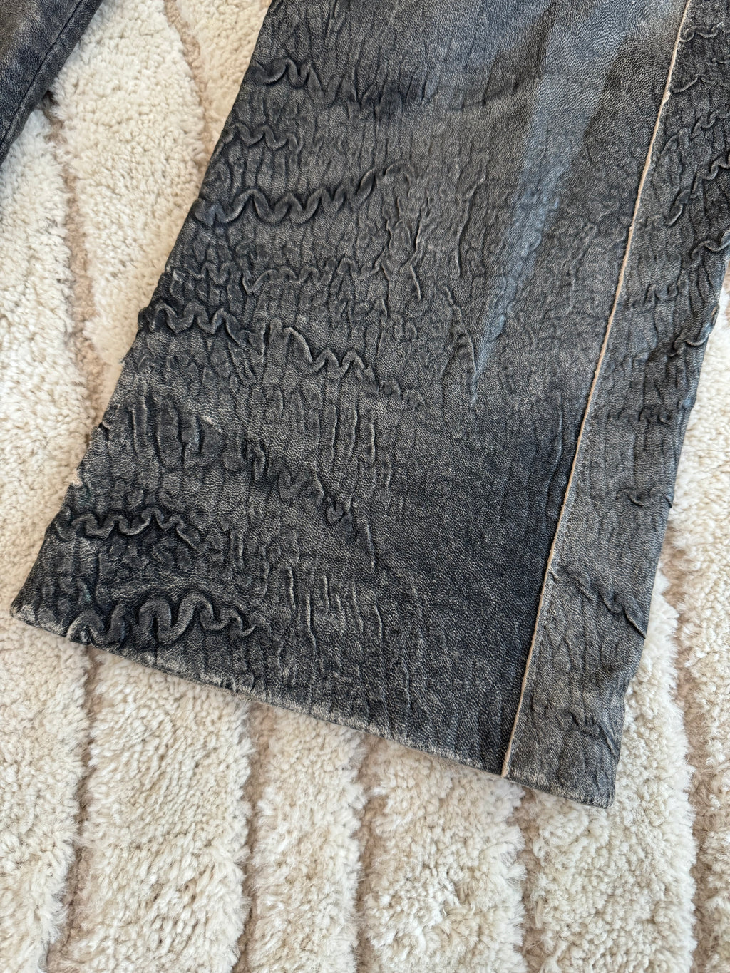 00s Cavalli スカーレッド生革パンツ(M/L)