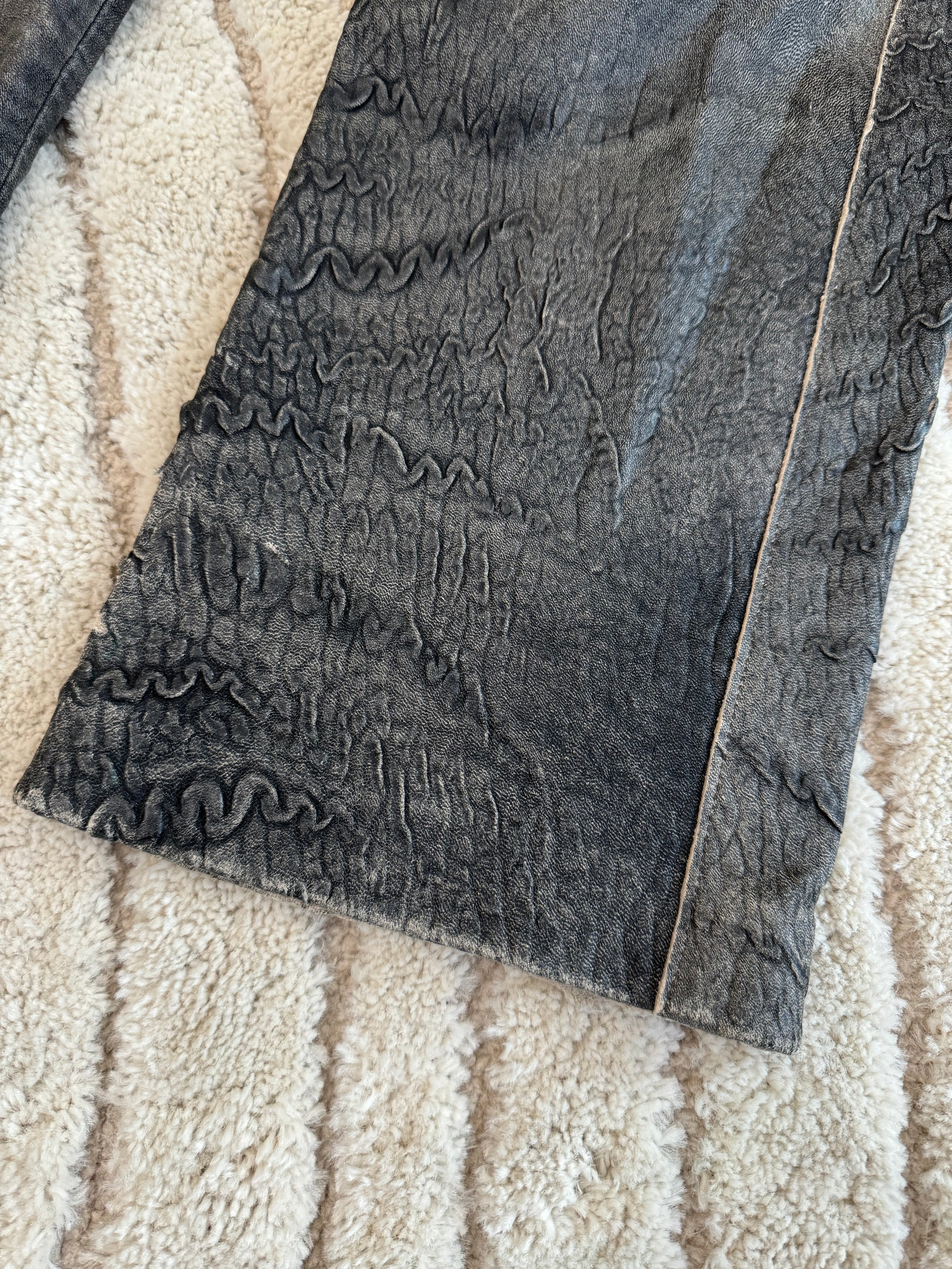 00s Cavalli スカーレッド生革パンツ(M/L)